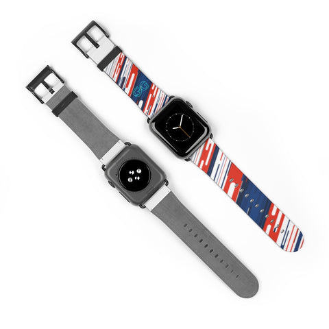 GG Red Blue and White Apple Watch Band
