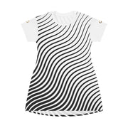 Black & White All Over Print T-Shirt Dress