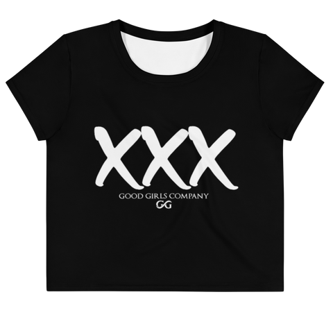 Good Girls XXX Black All-Over Print Crop Tee