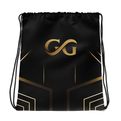 Black and Gold GG Drawstring bag