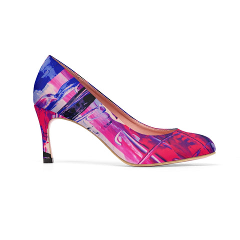 Purple and Red Women's High Heels