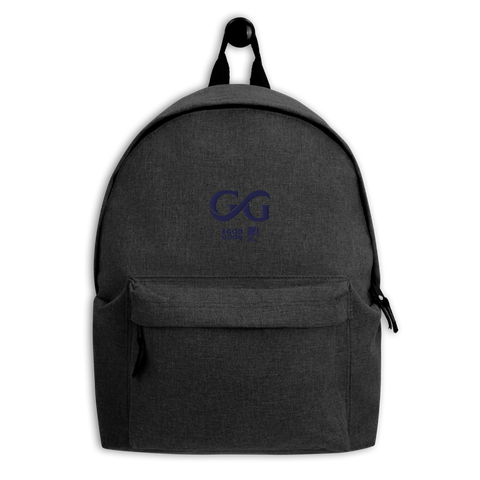 GG Gray Embroidered Backpack