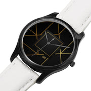 GG Art Deco Watch White Leather Band