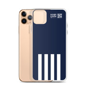 Navy Blue White Stripes iPhone Case