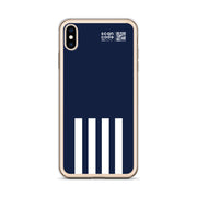 Navy Blue White Stripes iPhone Case