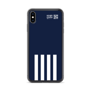 Navy Blue and White Stripes iPhone Case