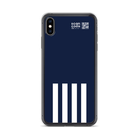 Navy Blue and White Stripes iPhone Case