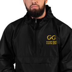 GG Black and Gold Embroidered Packable Jacket