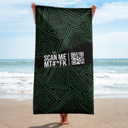 Abstract Green and Black Towel