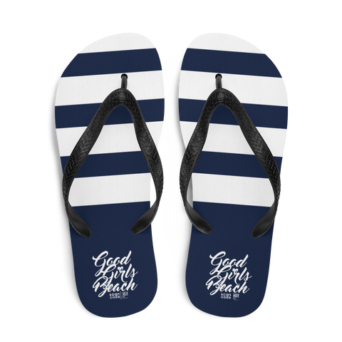 Navy Blue and White Stripes Flip-Flops